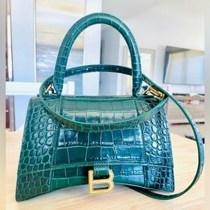 Balenciaga Small Hourglass Handbag, Forest Green
